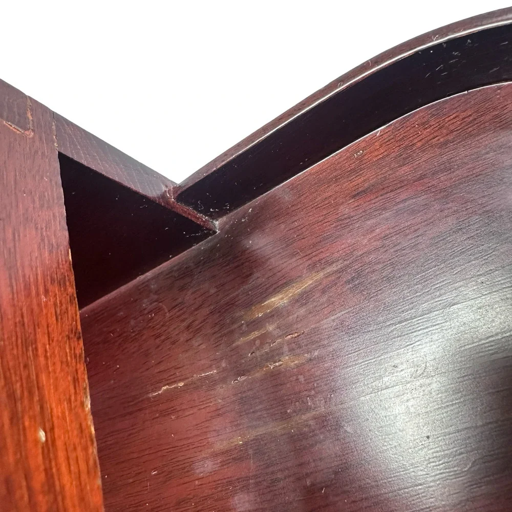 Vintage Williamsburg Restoration C4W Wine Bottle Server Brown Mahogany Wood‎